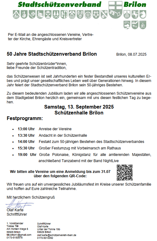 50 Jahre Stadtschützenverband Brilon