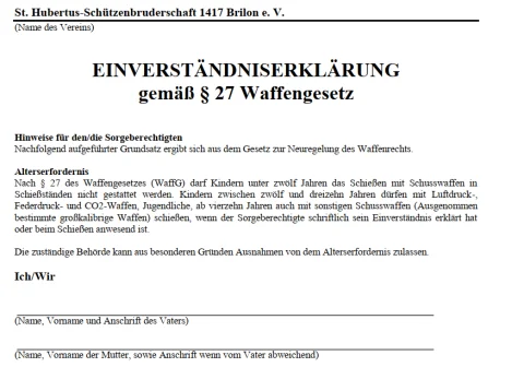 Einverständniserklärung