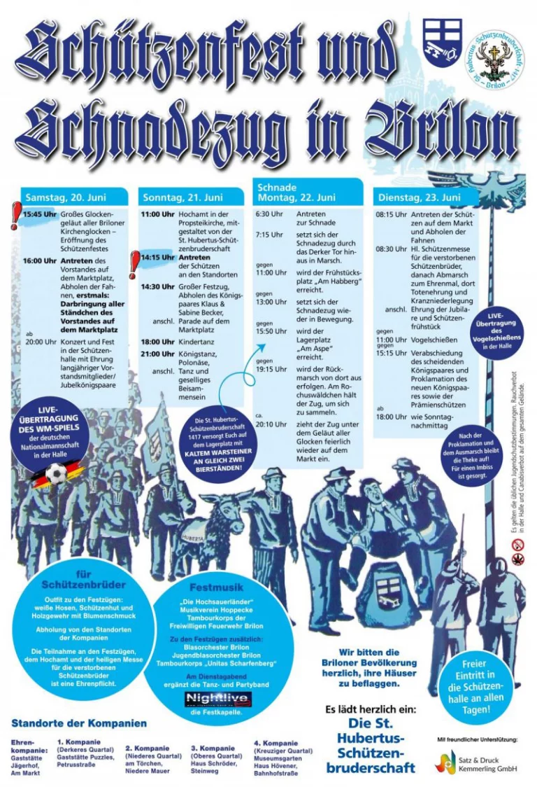 Plakat Schützenfest 2026 mit Schnade