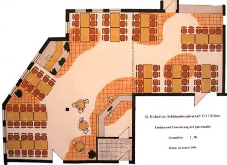 Grundriss des Speiseraums